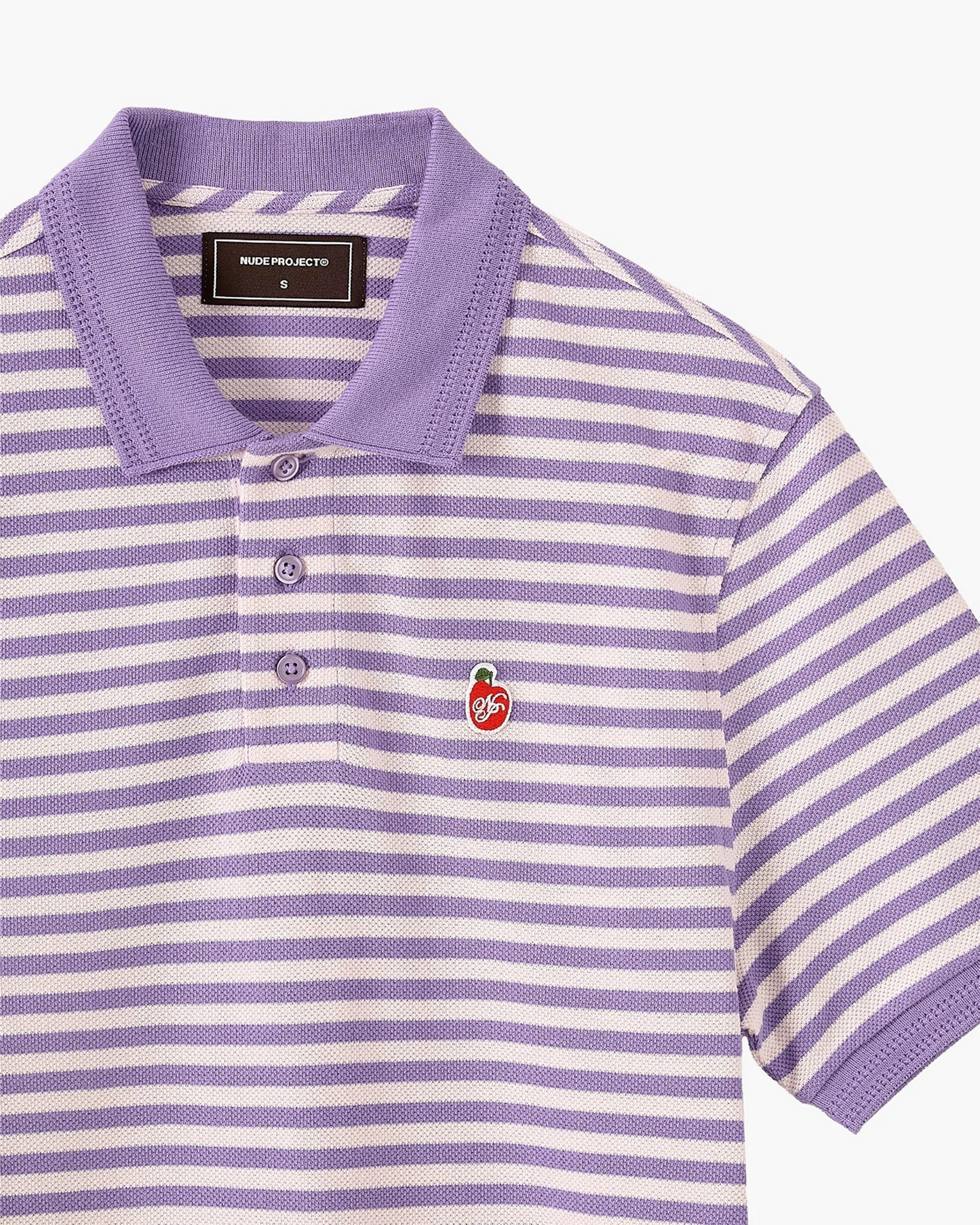 Apple Crew Stripes Polo Purple
