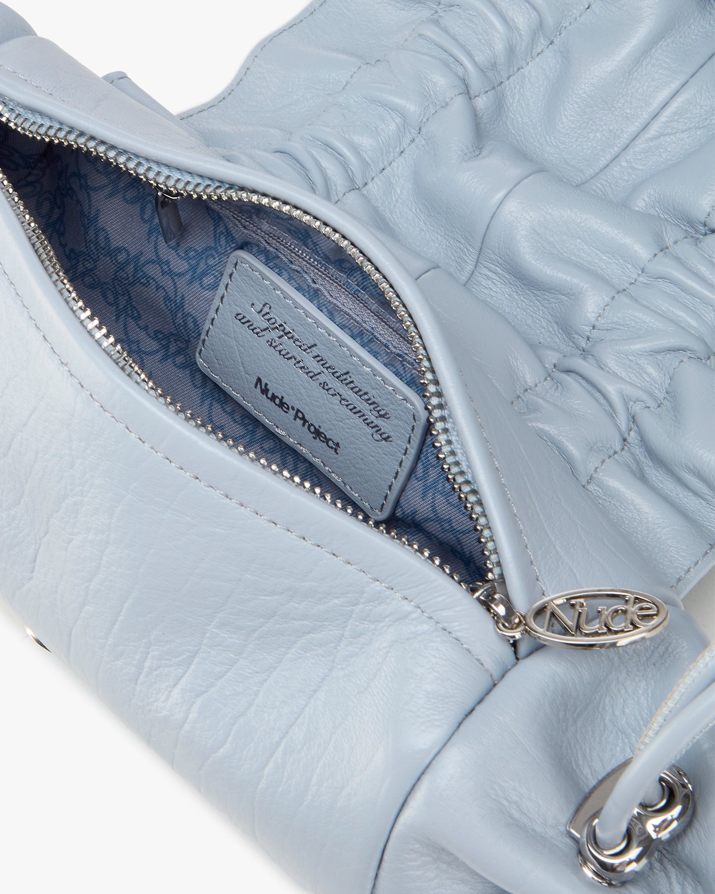 Oyster Leather Bag Blue