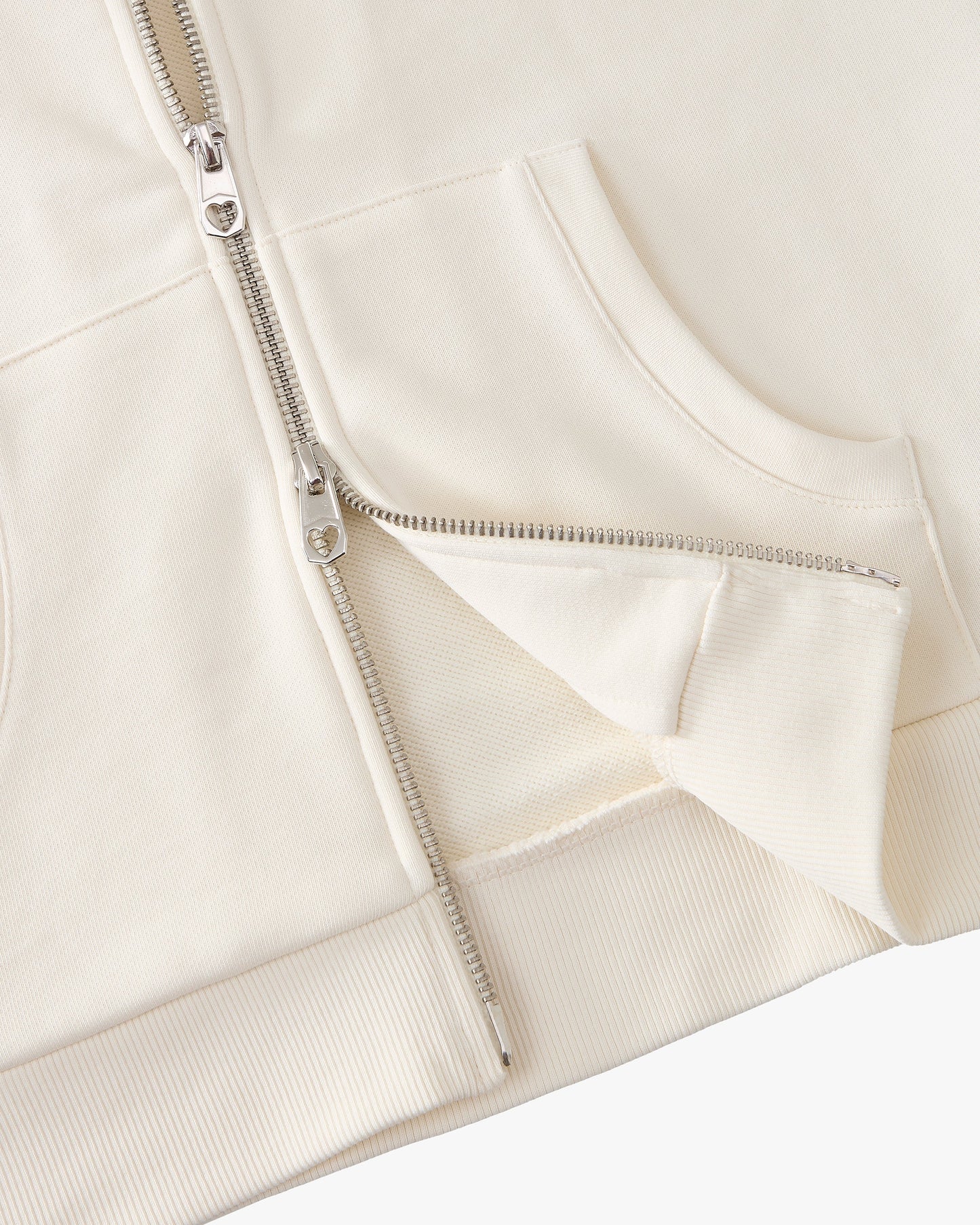 Margarita Zip-up Hoodie Ivory