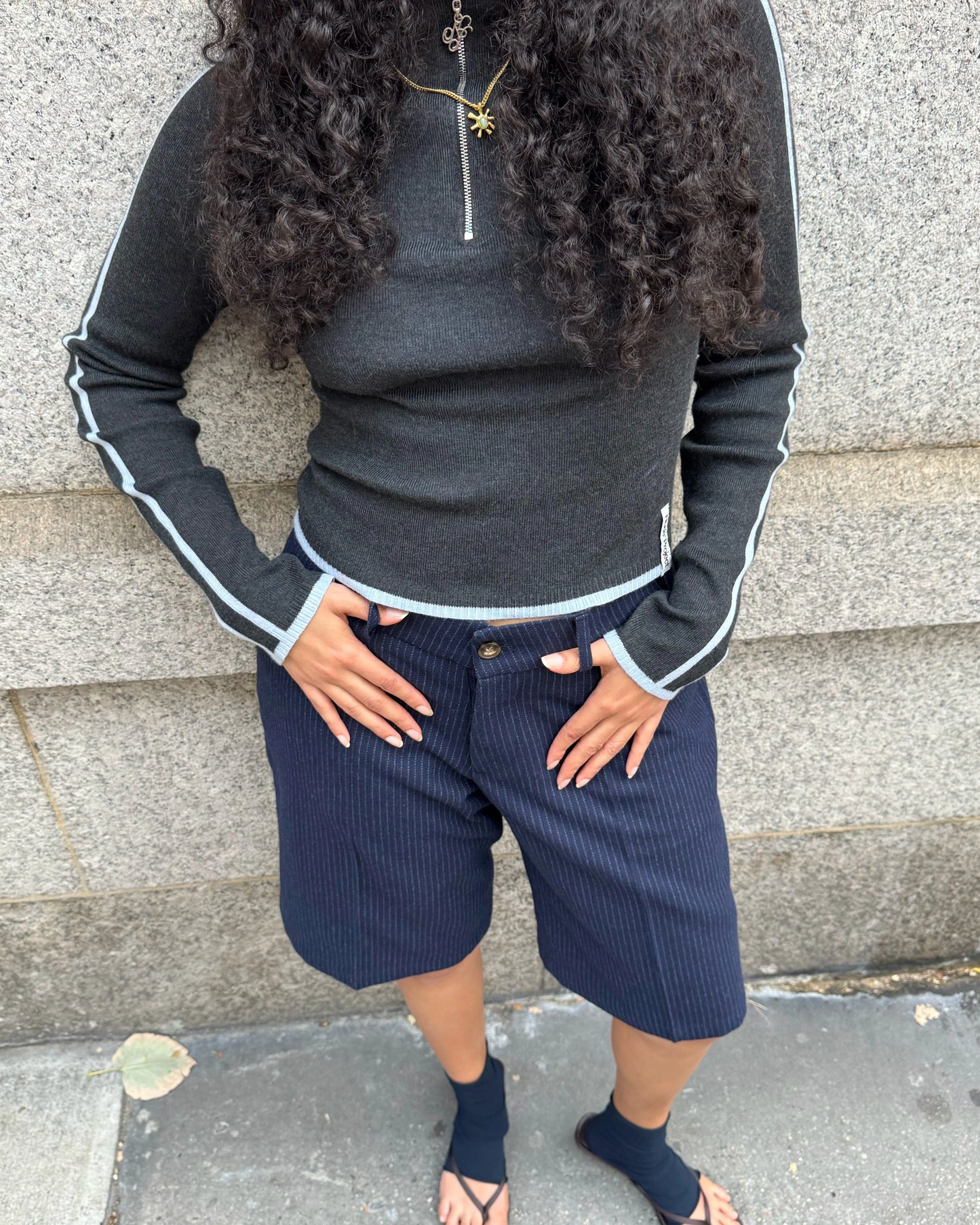 Suave Quarter-Zip Knit Grey