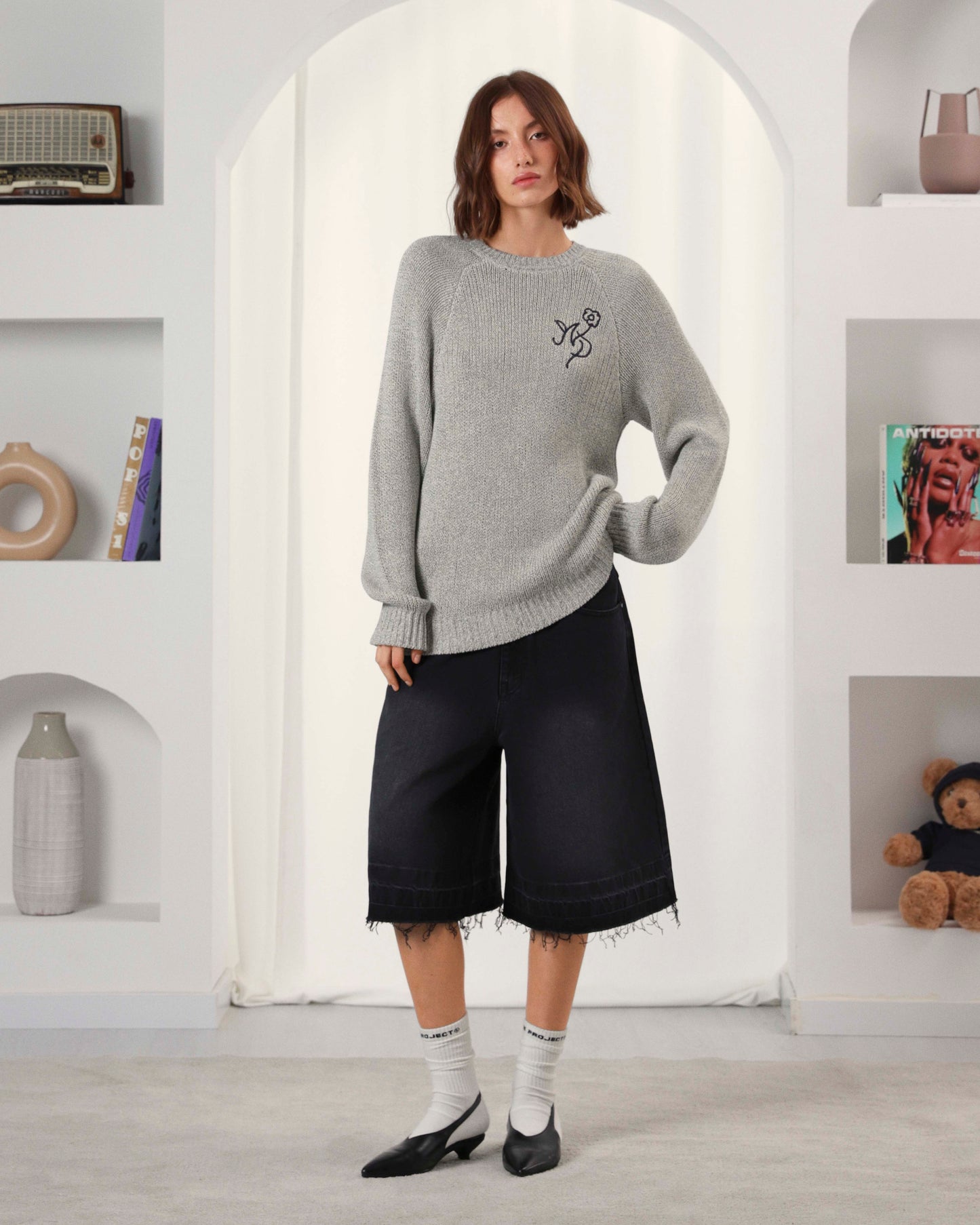 Old Baggy Denim Shorts Black