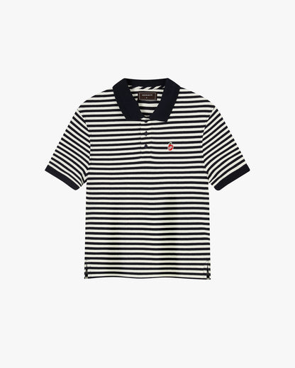 Apple Crew Stripes Polo Black