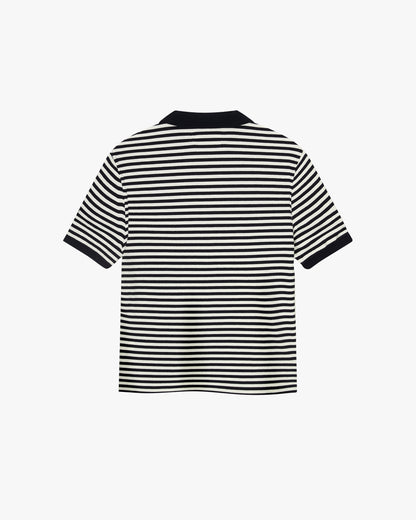 Apple Crew Stripes Polo Black
