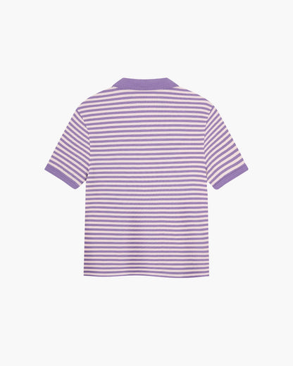 Apple Crew Stripes Polo Purple