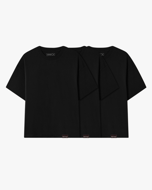 Basic Tee Black 3xPack