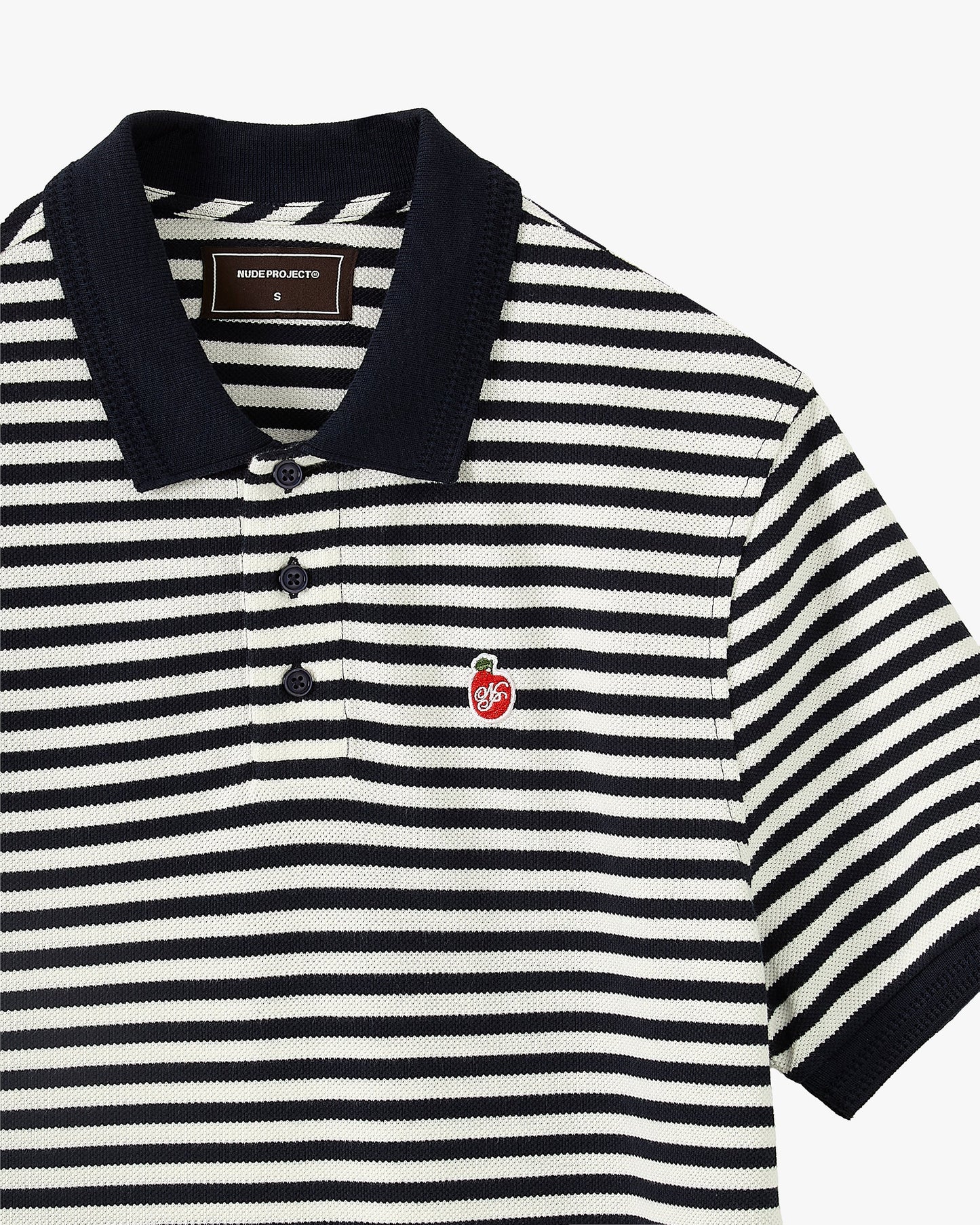 Apple Crew Stripes Polo Black