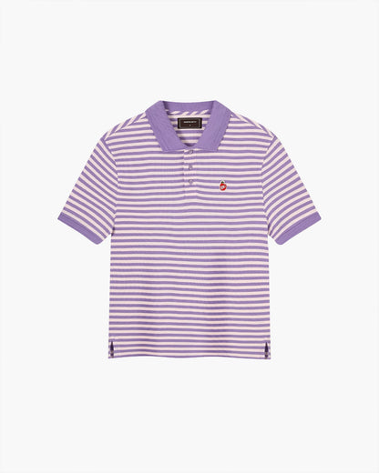 Apple Crew Stripes Polo Purple