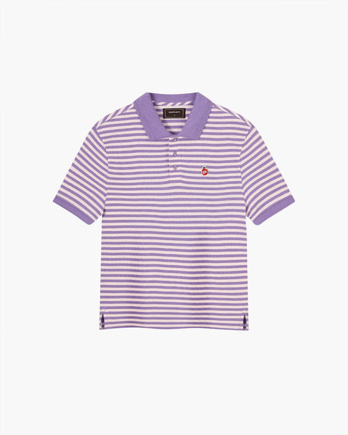 Apple Crew Stripes Polo Purple
