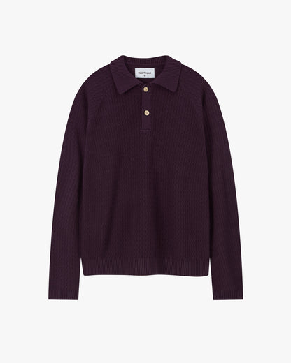 Elegant Knit Polo Burgundy