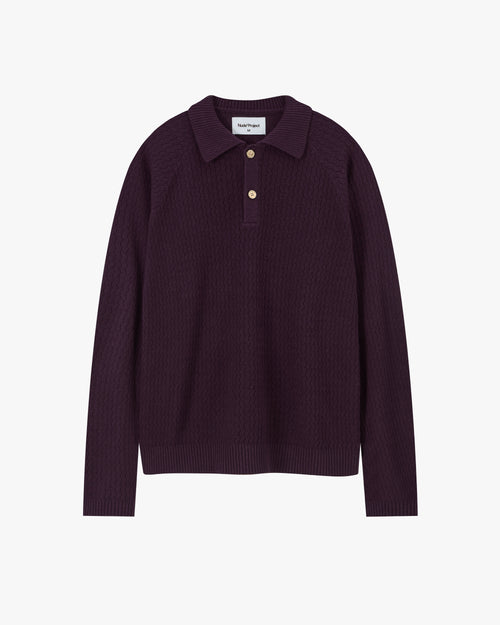 Elegant Knit Polo Burgundy