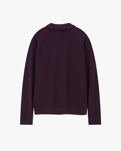 Elegant Knit Polo Burgundy