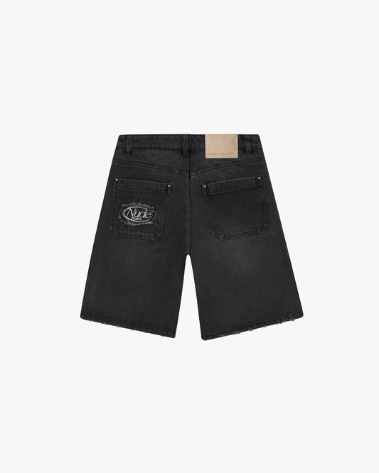 Basic Denim Shorts Black