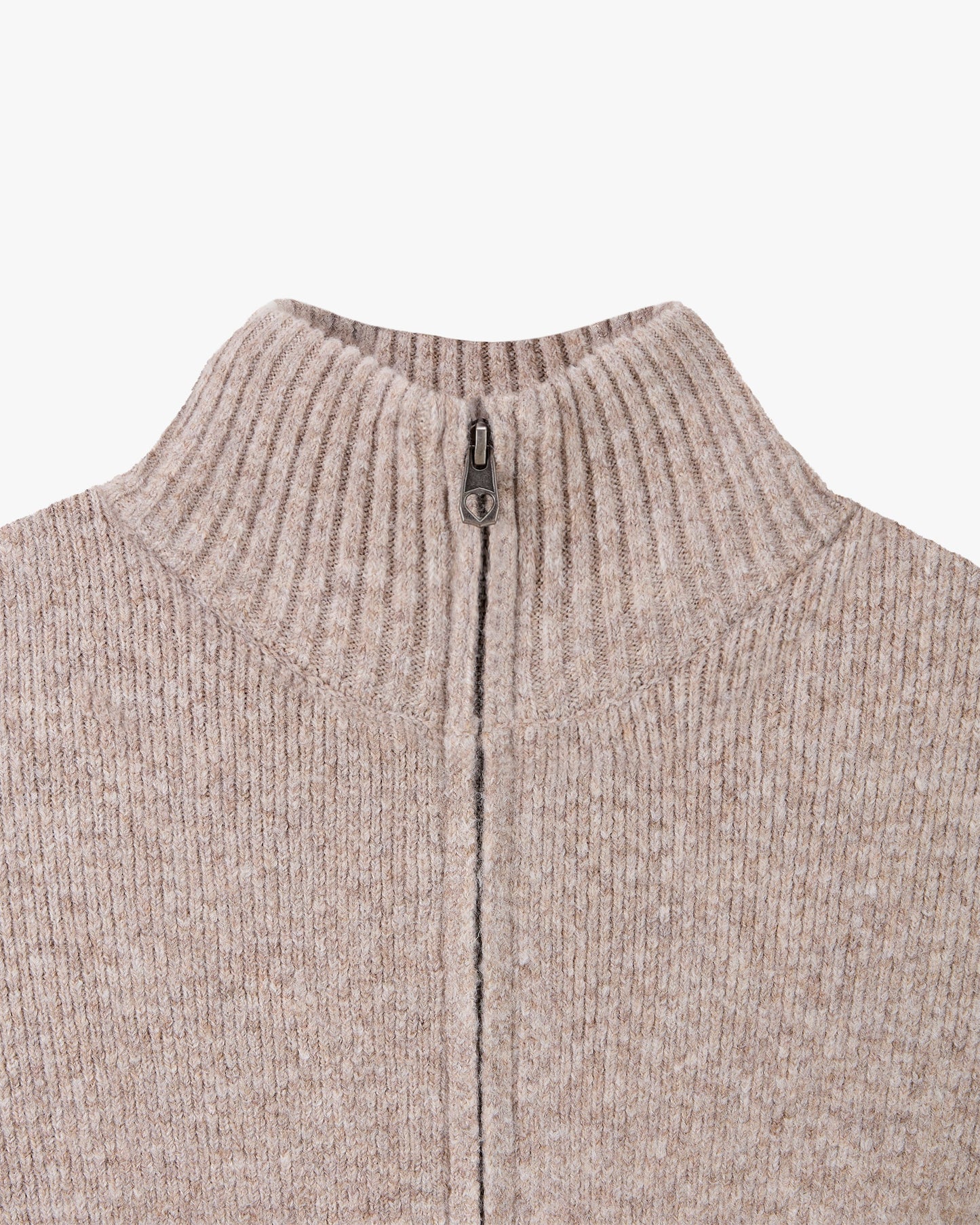 Sweet Zip-up Knit Beige