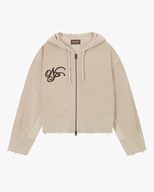 Besito Knit Zip-Up Beige