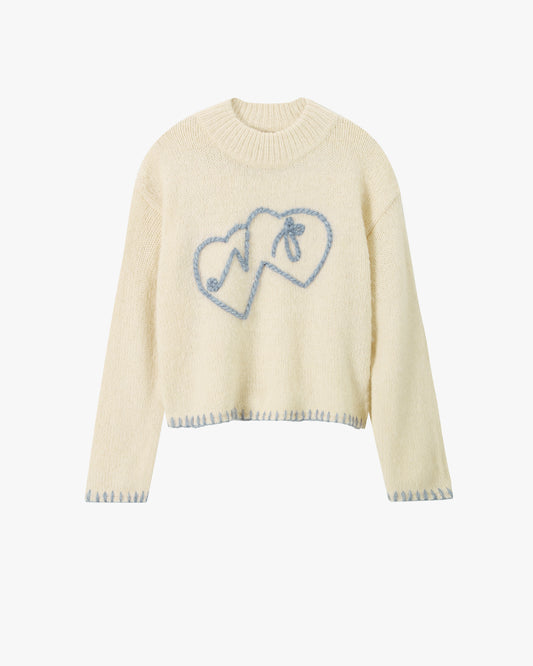 Kitty Knit Sweater White