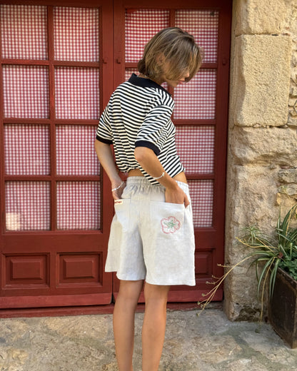 Apple Crew Stripes Polo Black