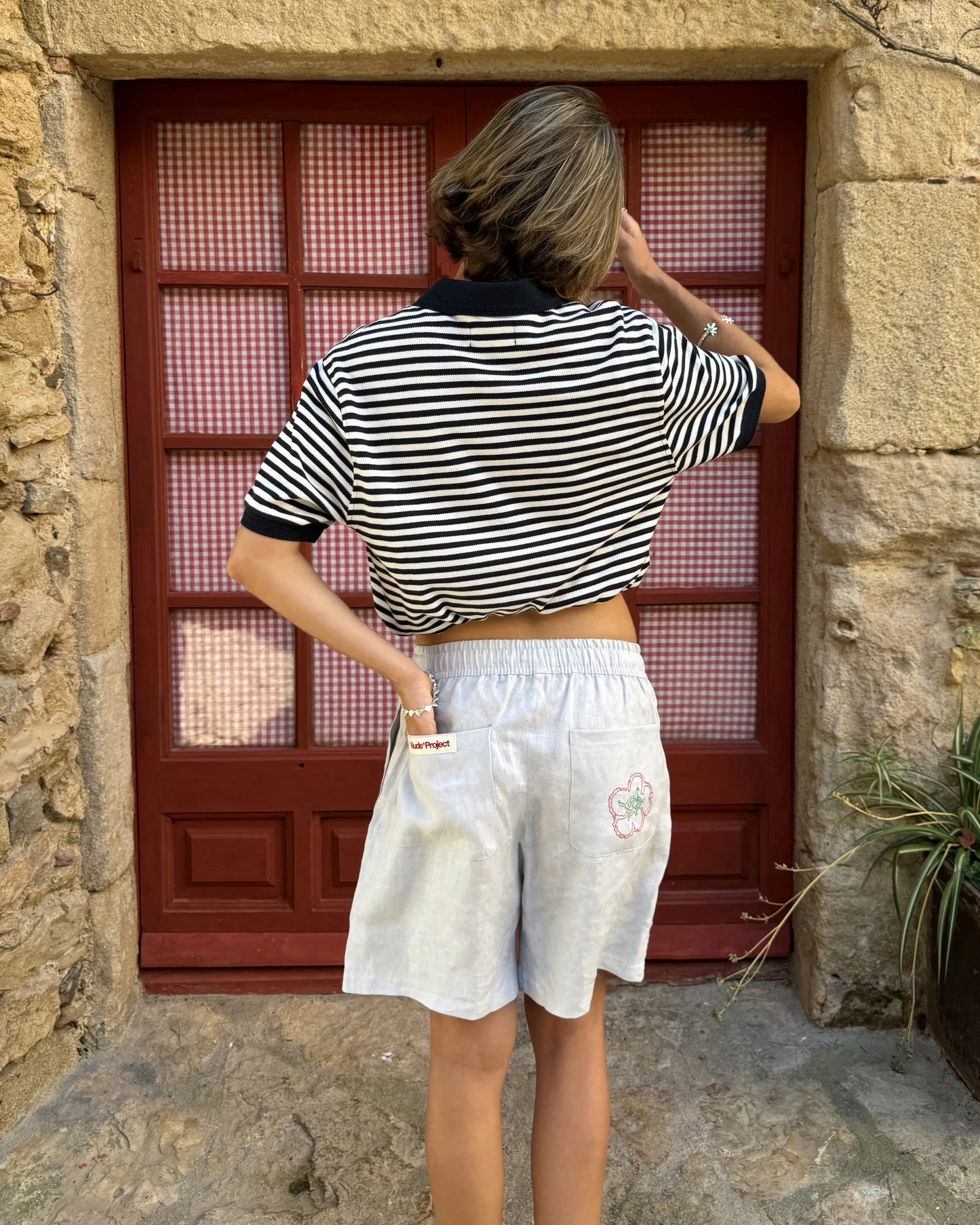 Apple Crew Stripes Polo Black