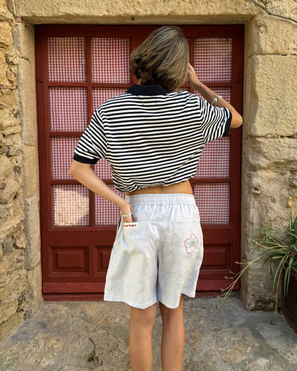 Apple Crew Stripes Polo Black