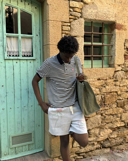 Apple Crew Stripes Polo Black