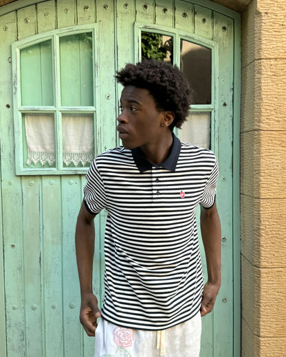 Apple Crew Stripes Polo Black