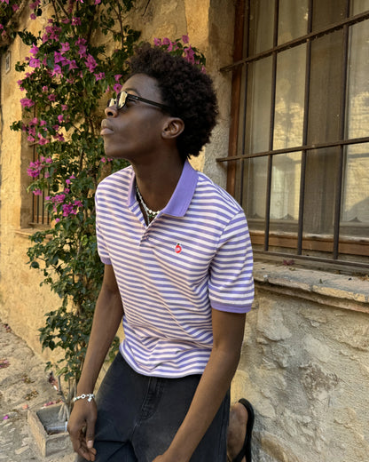 Apple Crew Stripes Polo Purple