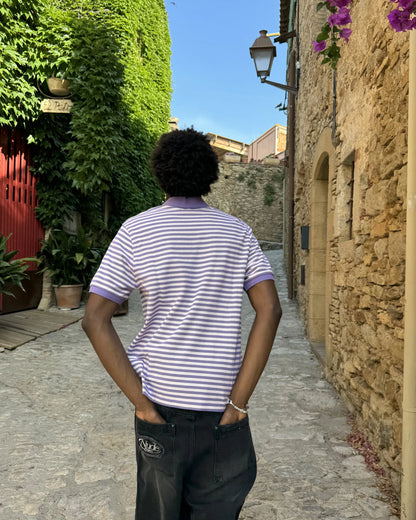 Apple Crew Stripes Polo Purple
