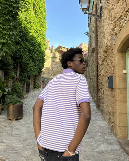 Apple Crew Stripes Polo Purple