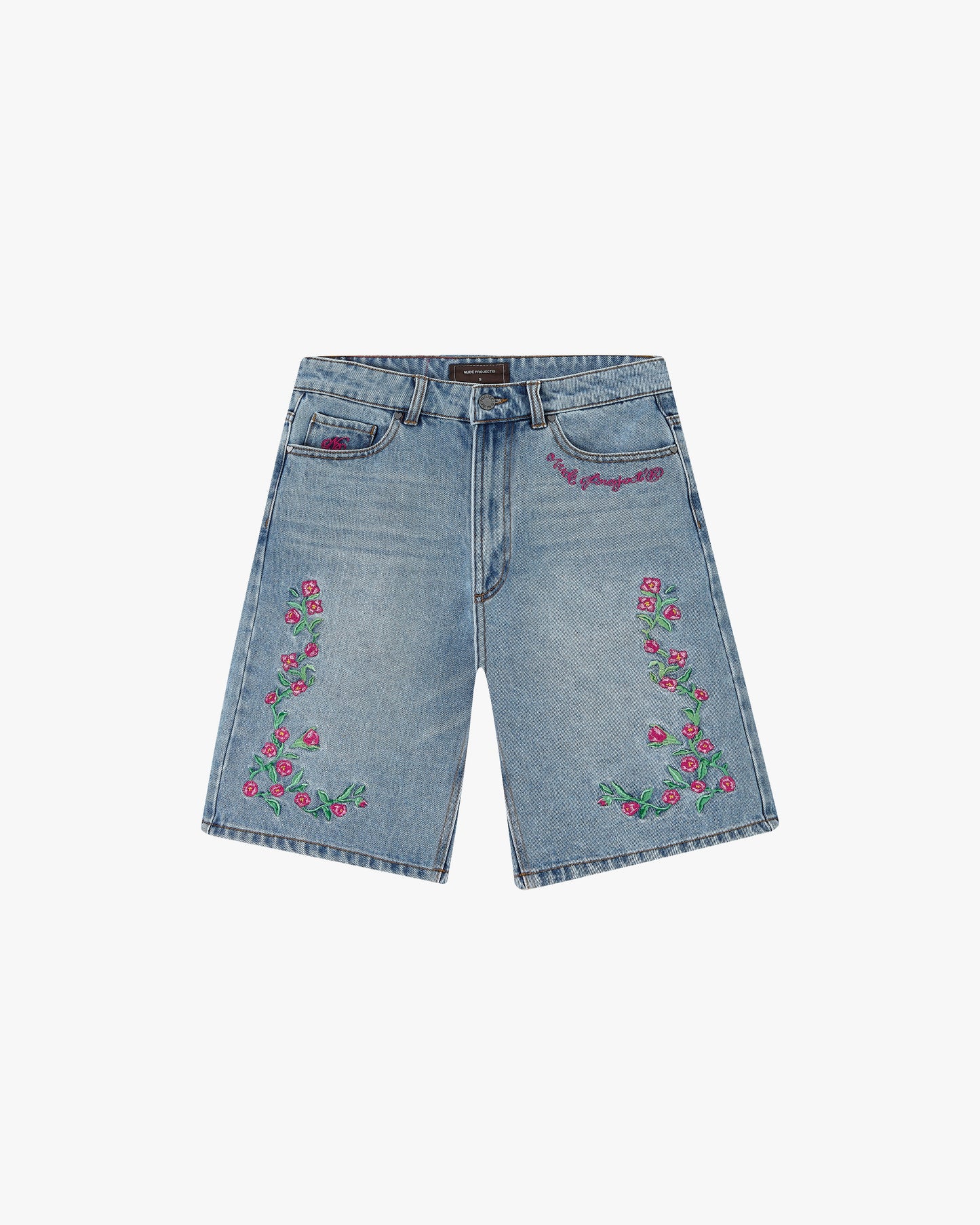 Flowers Denim Shorts