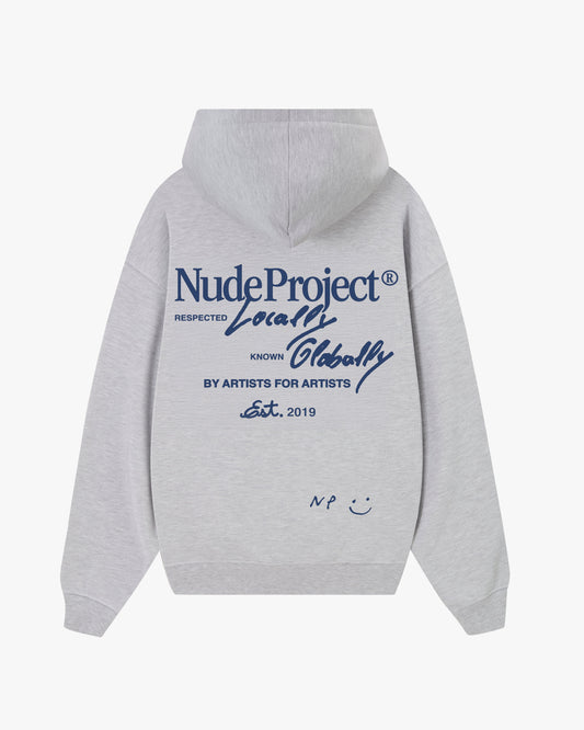 Global Soon Zip-Up Hoodie Grey