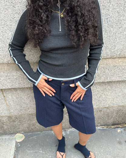 Suave Quarter-Zip Knit Grey