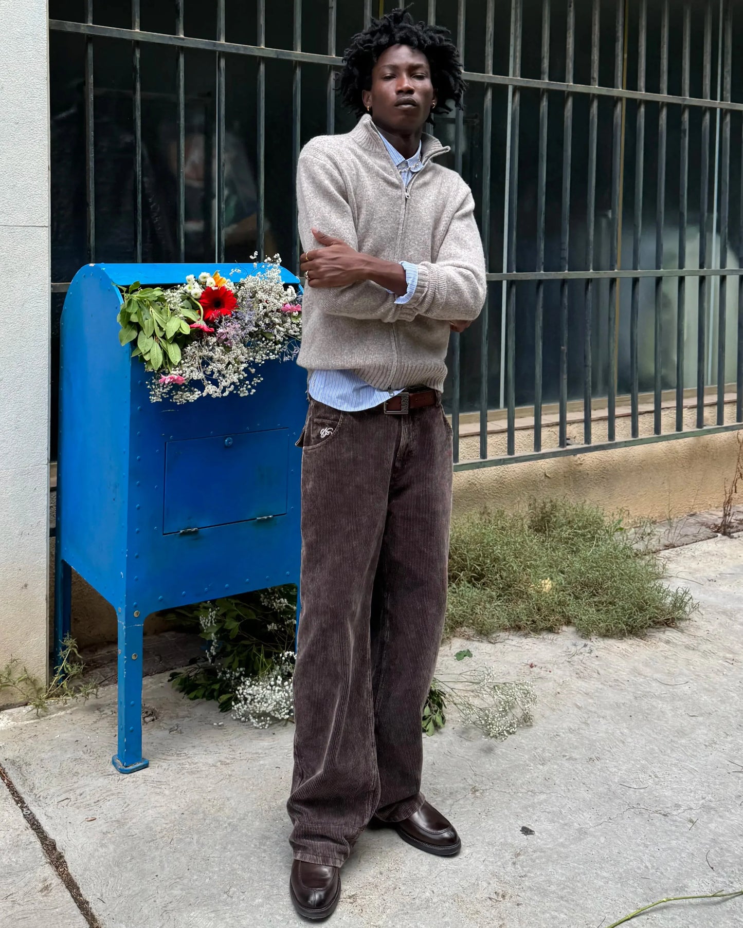 Sweet Zip-up Knit Beige