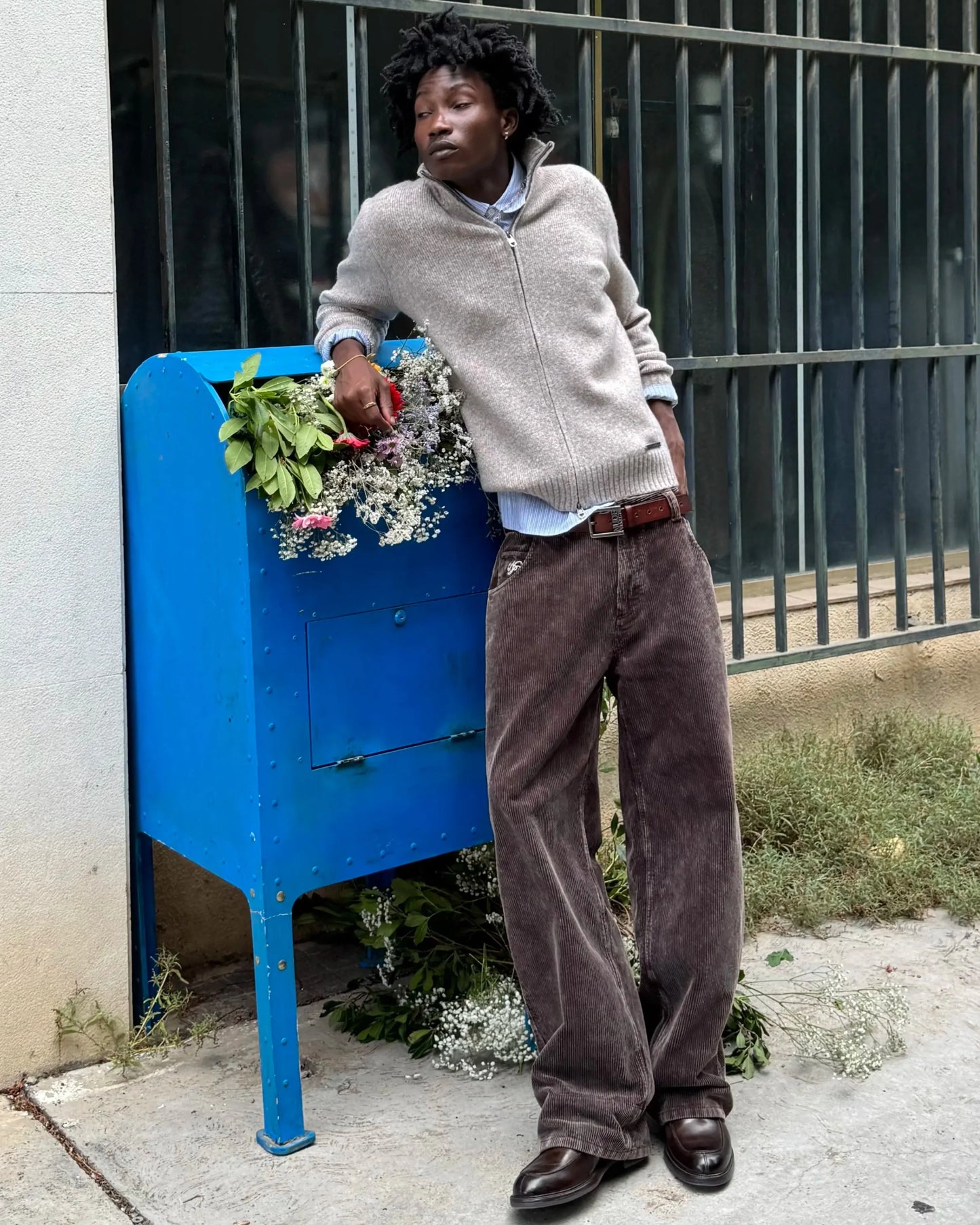 Sweet Zip-up Knit Beige