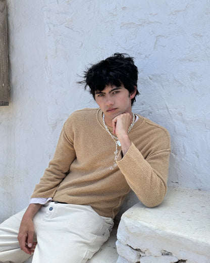 Reversed Seams Knit Brown