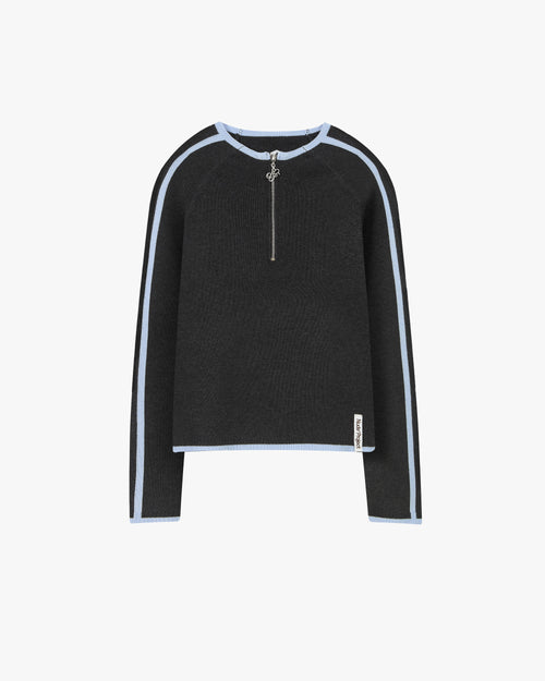 Suave Quarter-Zip Knit Grey