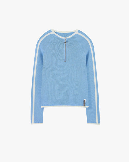 Suave Quarter-Zip Knit Blue