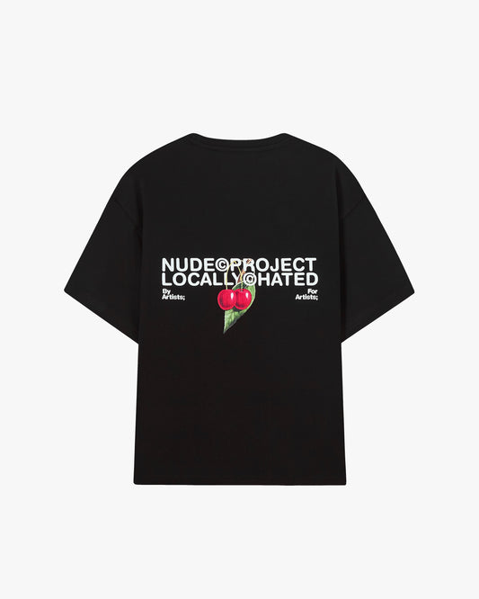 Locally Hated Cherry Tee Black