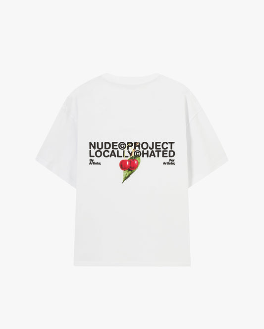 Locally Hated Cherry Tee White
