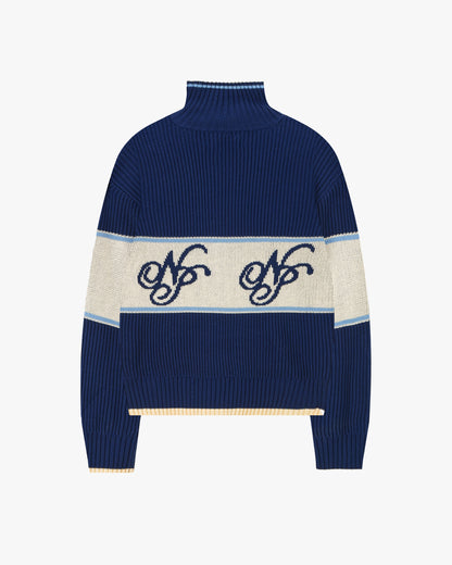 Voyage Zip-Up Knit Blue