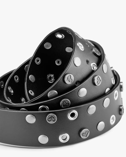 Rock Leather Belt Black