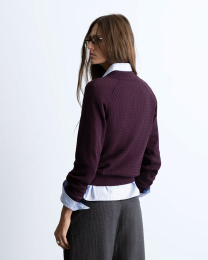 Elegant Knit Polo Burgundy