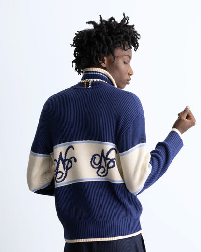 Voyage Zip-Up Knit Blue