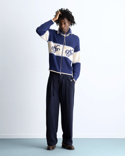 Voyage Zip-Up Knit Blue