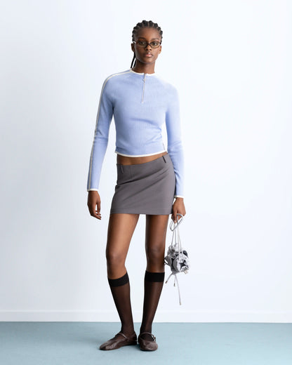 Suave Quarter-Zip Knit Blue