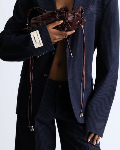 Oyster Leather Bag Berry