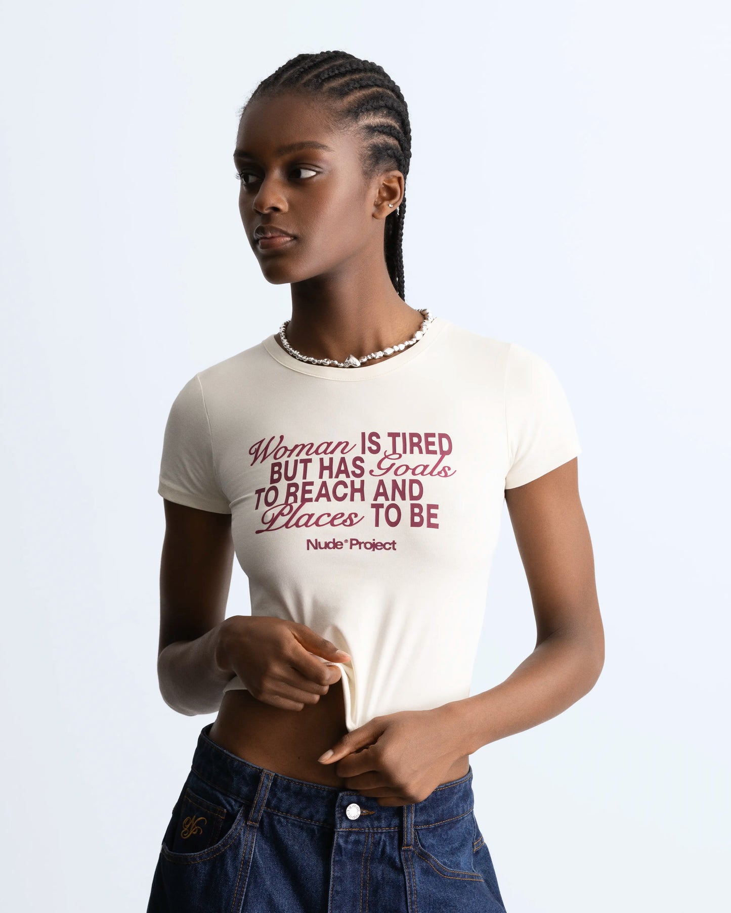 Goals Baby Tee White