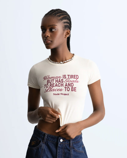 Goals Baby Tee White