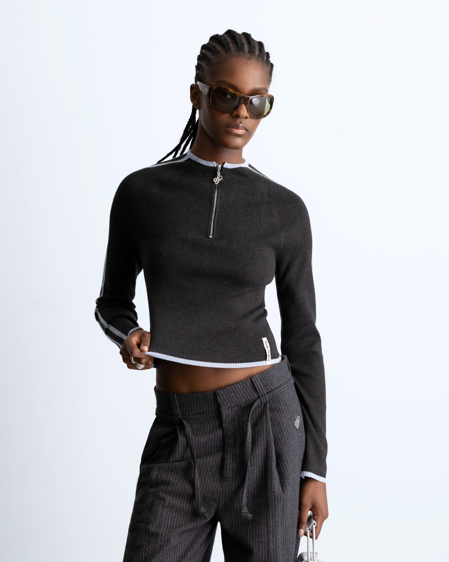 Suave Quarter-Zip Knit Grey