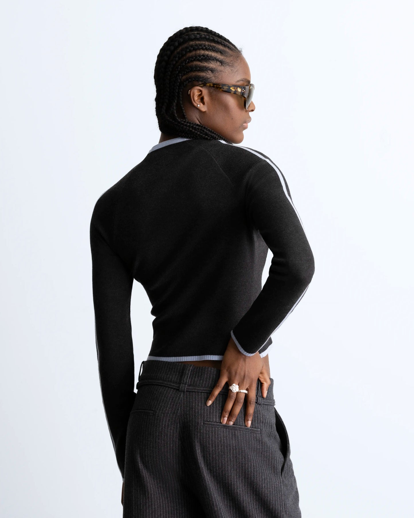 Suave Quarter-Zip Knit Grey