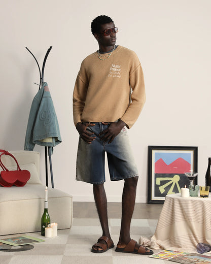 Reversed Seams Knit Brown