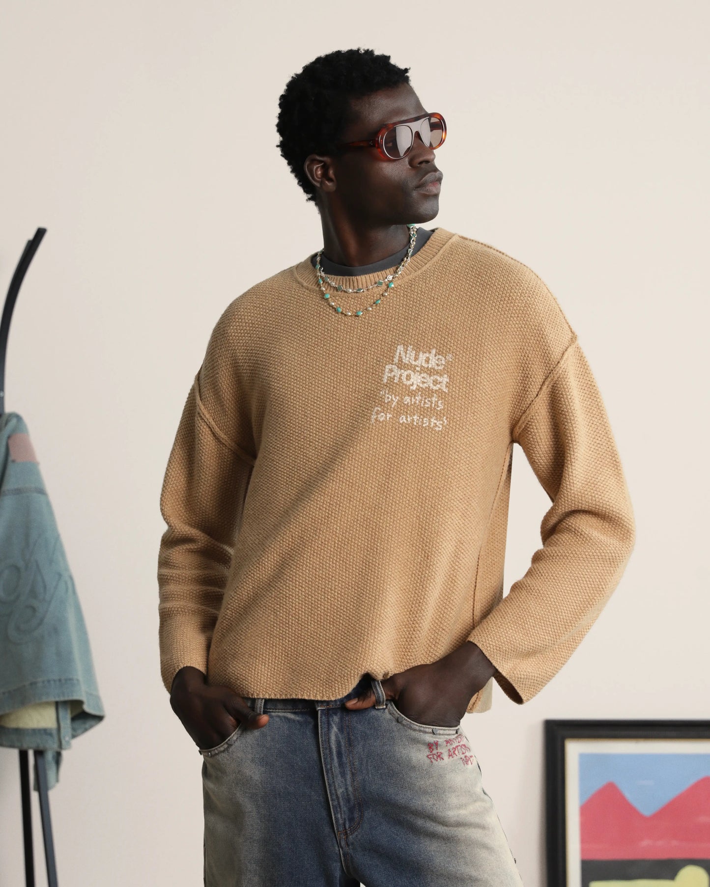 Reversed Seams Knit Brown